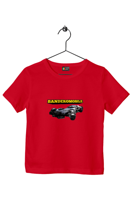 Children's t-shirt with prints Truck. Bandera, batmobile, military equipment, super car, truck, зсу. 2070702