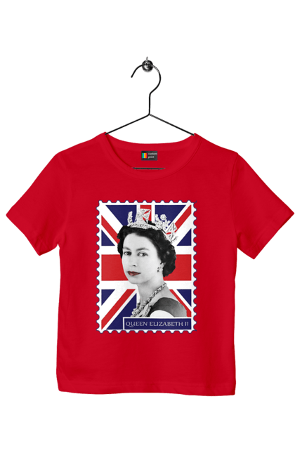 Футболка детская с принтом Королева Елизавета II. Britain, british, england, platinum jubilee, queen, queen elizabeth, queen elizabeth ii, rip queen elizabeth, королева елизавета. 2070702