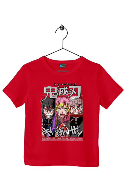 Children's t-shirt with prints Demon Slayer Obanai Mitsuri Tengen. Anime, demon slayer, iguro, kimetsu no yaiba, manga, mitsuri, obanai, tengen. 2070702