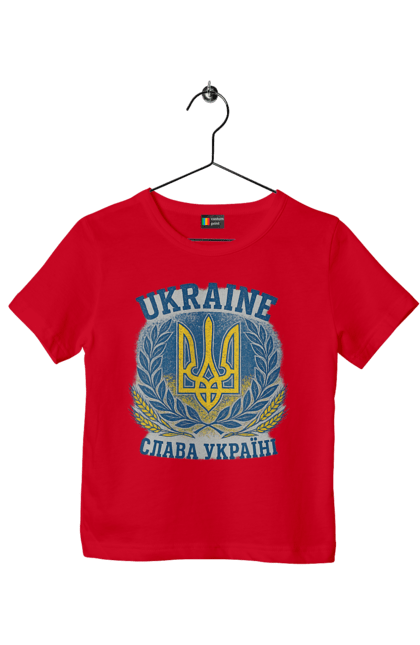Футболка дитяча з принтом "Слава Україні". Герб україни, героям слава, жовто блакитний, патріотичні, прапор україни, слава україні, тризуб, україна, українська символіка, українські. 2070702