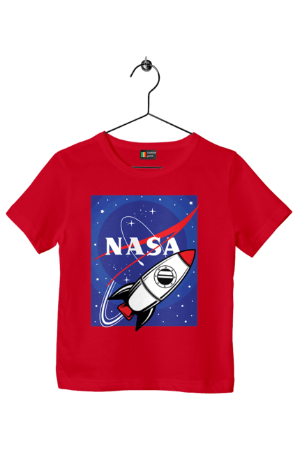 Children's t-shirt with prints NASA. Aeronautics, astronautics, aviation, nasa, research, rocket, science, space, technologies, usa. 2070702