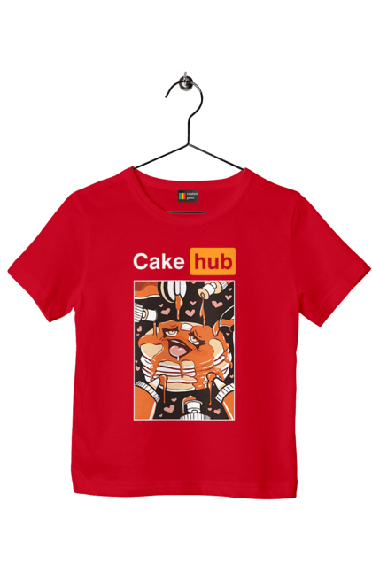 Футболка дитяча з принтом "Кейк Хаб". Брутальна, гумор, кейк хаб, порн хаб, прикол. 2070702