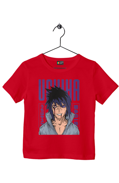 Children's t-shirt with prints Naruto Sasuke Uchiha. Anime, manga, naruto, sasuke, sasuke uchiha, team 7, team number 7, uchiha. 2070702