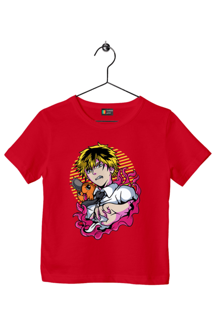 Children's t-shirt with prints Chainsaw Man. Anime, chainsaw man, demon, denji, manga, pochita, shonen. 2070702