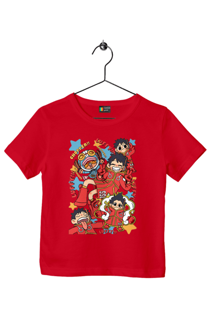 Children's t-shirt with prints One Piece Luffy. Anime, luffy, manga, monkey de luffy, one piece, pirates. 2070702