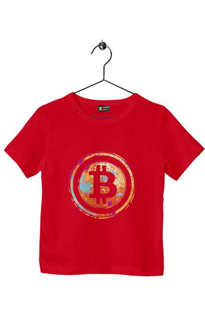 Футболка дитяча з принтом "Біткоїн". Биткоин, бінарний, біткоїн, біткойн, валюта, гроші, крипто, програміст, хакер. 2070702