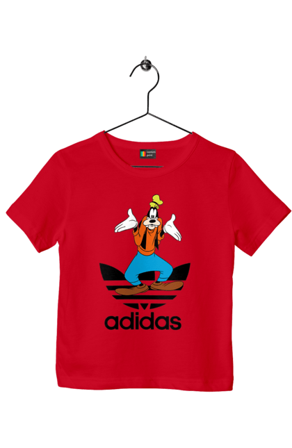 Футболка дитяча з принтом "Adidas Гуфі". Adidas, goofy, адідас, гуфі, мультсеріал, мультфільм, пес, собака. 2070702