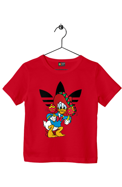 Футболка дитяча з принтом "Adidas Дональд Дак". Adidas, daisy duck, donald duck, адідас, дейзі дак, дональд дак, мультсеріал, мультфільм. 2070702