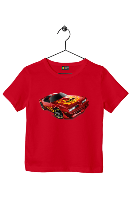Футболка дитяча з принтом "Машина червона, швидкісна". Їзда, колеса, машина, швидкість. 2070702
