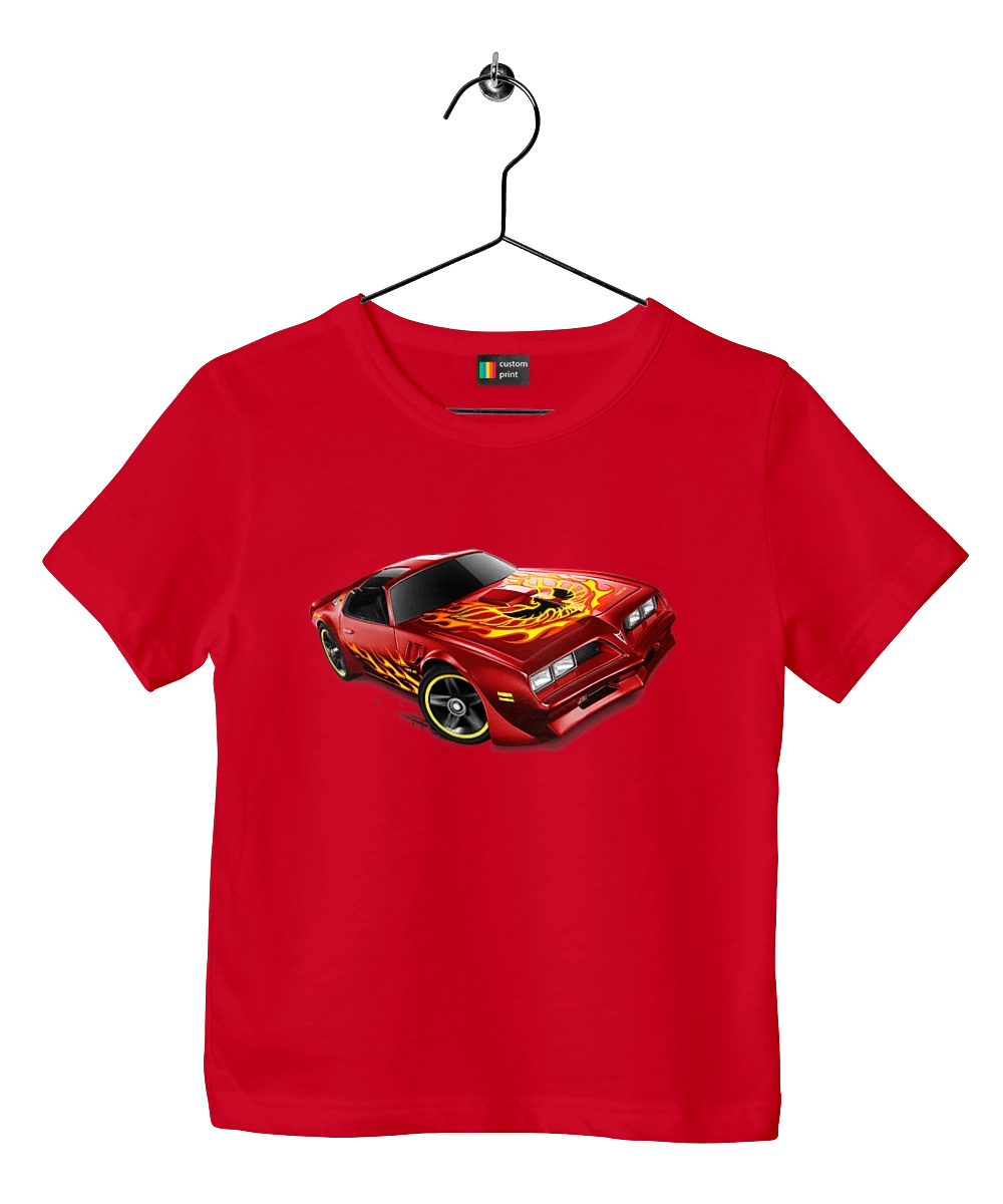 The car is red, high speed