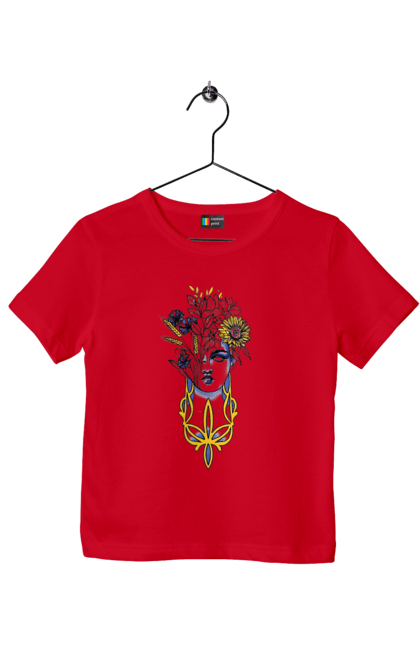 Футболка детская с принтом Украинка. Женщина, подсолнух, украинка. 2070702