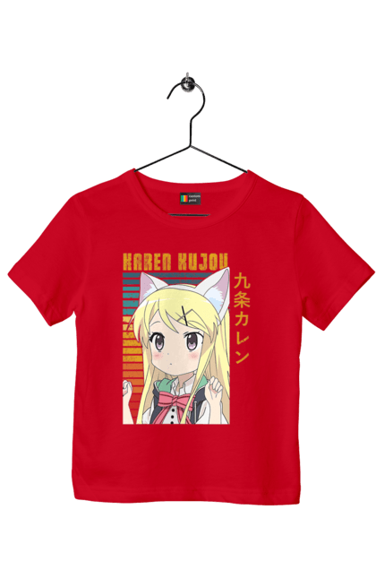 Children's t-shirt with prints Kiniro Mosaic Karen Kujo. Anime, gold mosaic, karen, karen kujo, kiniro mosaic, kinmoza, manga. 2070702