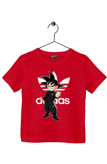 Футболка детская с принтом Adidas Сон Гоку. Adidas, anime, dragon ball, manga, son goku, адидас, аниме, гоку, жемчуг дракона, сон гоку. 2070702