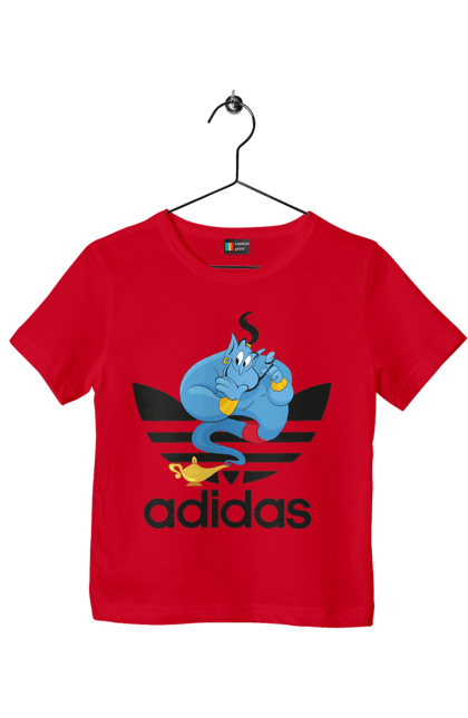 Футболка дитяча з принтом "Adidas Джин". Adidas, aladdin, genie, адідас, аладдін, джин, джині, мультфільм, персонаж. 2070702