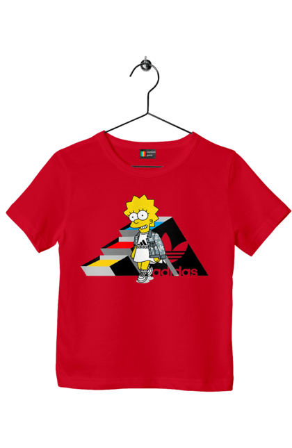 Футболка детская с принтом Adidas Лиза. Adidas, lisa, simpson, адидас, лиза, лиса симпсон, мультсериал, персонаж, сериал, симпсон. 2070702