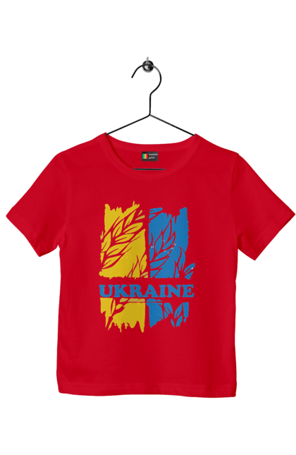 Футболка дитяча з принтом "Україна колоски пшениці". Колоски пшениці, символ україни, україна, україна колоски пшениці, українська символіка. 2070702
