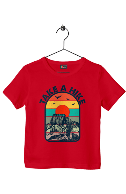 Children's t-shirt with prints Take A Walk Climber, Mountains. Climber, hike, take a walk. 2070702