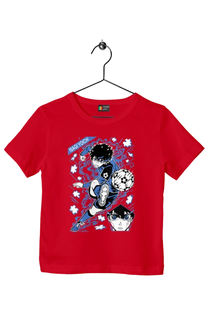 Футболка дитяча з принтом "Синя в'язниця Йоічі Ісагі". Blue lock, yoichi isagi, аніме, блю лок, йоічі ісагі, манга, синя в`язниця, спорт, спортивне аніме. 2070702