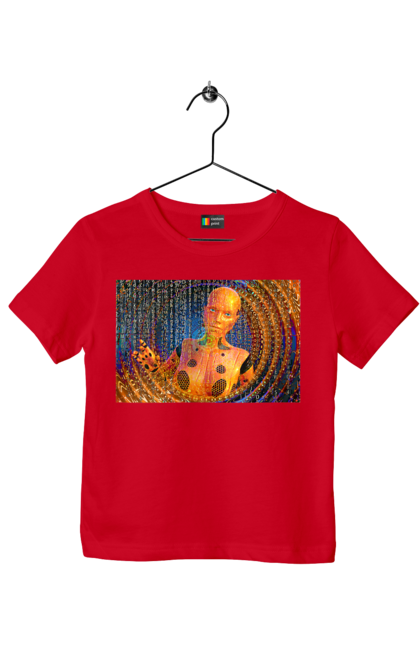 Футболка дитяча з принтом "Штучний інтелект". Айті, айтішник, гик, жінка, знання, інженер, інтелект, кібер, кібернетика, кіборг, код, комп, комп`ютерник, кристал, машинне навчання, мікросхема, мозок, портрет, програміст, професіонал, професія, розробник, розум, хакер, чіп, штучний інтелект, штучний розум. 2070702