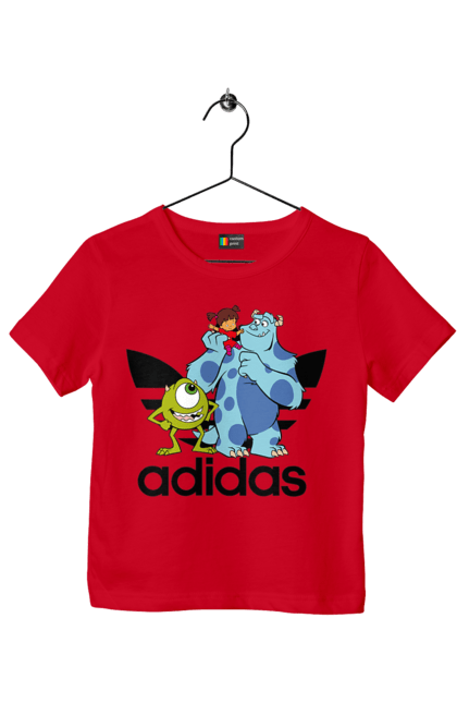 Футболка дитяча з принтом "Adidas Корпорація монстрів". Adidas, monsters inc, pixar, адідас, корпорація монстрів, мультфільм. 2070702