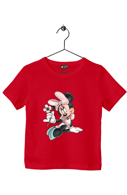 Футболка детская с принтом Минни Маус. Mickey mouse, minnie mouse, дисней, микки, микки маус, минни маус, мультфильм. 2070702