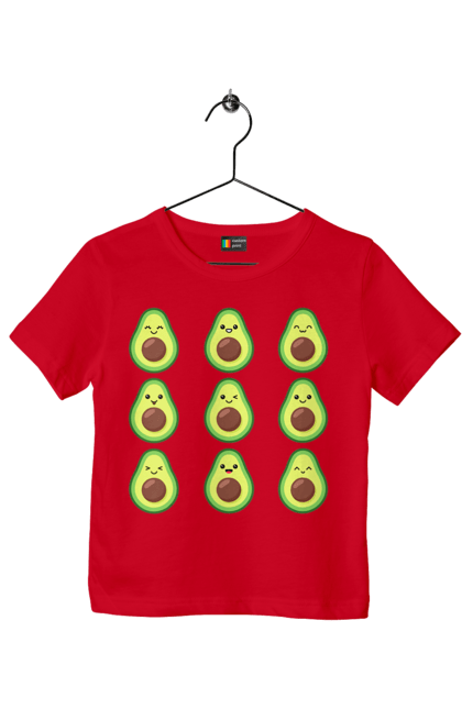 Children's t-shirt with prints Avocado Mood. Avocado, emotion, food. 2070702