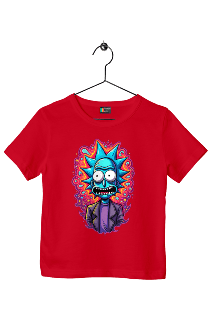 Футболка дитяча з принтом "Рік та Морті". Rick and morty, мультфільм, наукова фантастика, пригоди, рік, рік і морті, трагікомедія, чорний гумор. 2070702