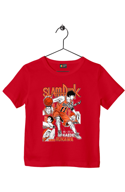 Children's t-shirt with prints Slam Dunk Kaede Rukawa. Anime, basketball, comedy, kaede rukawa, manga, school, shonen, slam dunk, sports anime. 2070702