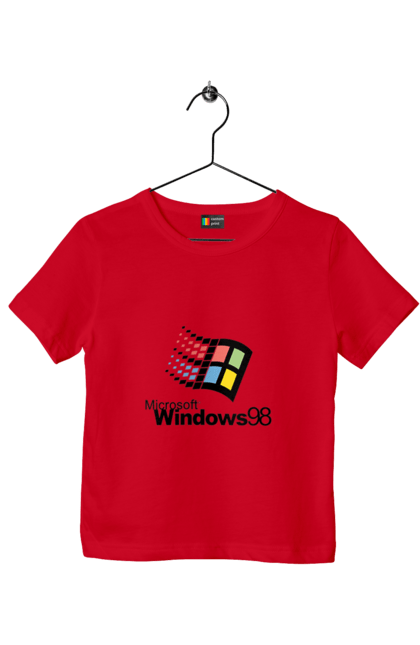 Футболка дитяча з принтом "Windows98". Angular, c, css, html, it, javascript, jquery, php, python, react, svelt, vue, айтишник, айті, гумор, код, кодувати, прогер, програміст, програмісти, ти ж, ти ж програміст, тиж програміст. 2070702
