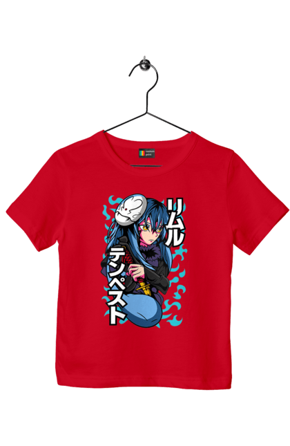 Children's t-shirt with prints Regarding Reincarnated to Slime Rimuru Tempest. Anime, manga, reincarnated to slim, reincarnated to slime, rimuru, rimuru tempest, short story, slime. 2070702