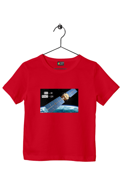 Children's t-shirt with prints Comsos for donations. Army assistance, back, cards, companion for donations, fiction, russian cunt, space, war, win. 2070702