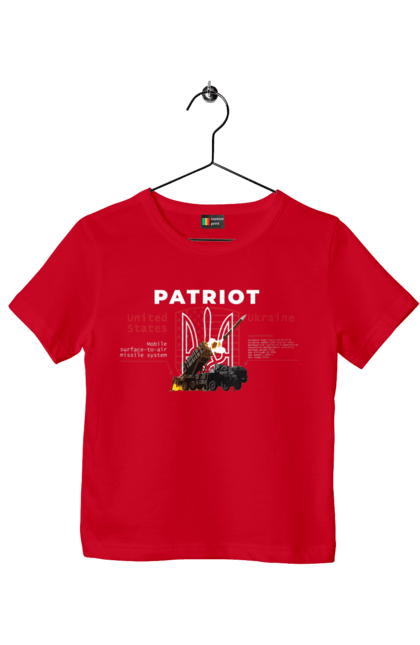 Футболка дитяча з принтом "Patriot". Caesar, himars, patriot, залужний, зброя. 2070702
