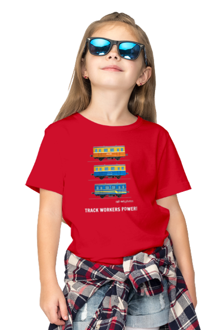 Children's t-shirt with prints Track Workers Power! Railcar AS1A. As1a, motorcar, rail, railcar, railway, track, track workers, ukrzaliznytsia. 2070702
