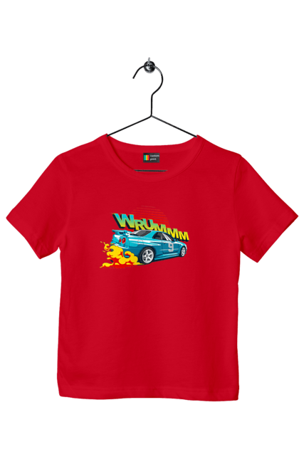 Children's t-shirt with prints Auto. Auto, drift, into the fire, money, speed, sport, sports cars, streets. 2070702