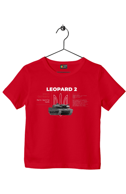Футболка дитяча з принтом "Leopard 2 англійська". Leopard 2, залужний, зброя, танк. 2070702