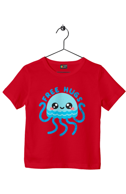 Children's t-shirt with prints Octopus hugs. Children, for children, free hugs, hugs, octopus. 2070702