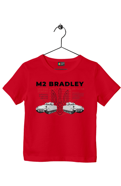 Футболка дитяча з принтом "M2 Bradley". F16, m2 bradley, nasams, zuzana, гаубиця, два герби, залужний, сюзанна. 2070702