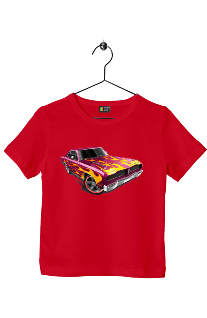 Футболка дитяча з принтом "Машина вогонь". Їзда, машина, швидкість. 2070702