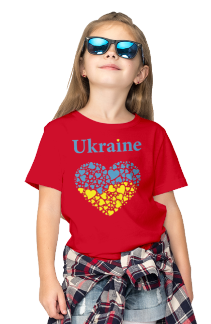 Футболка дитяча з принтом "Ukraine Heart". Прапор, серце, україна. 2070702