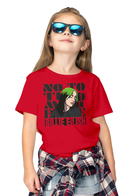 Футболка дитяча з принтом "Біллі Айліш". Біллі айліш, логотип біллі айліш, принт біллі айліш, співачка біллі айліш. 2070702