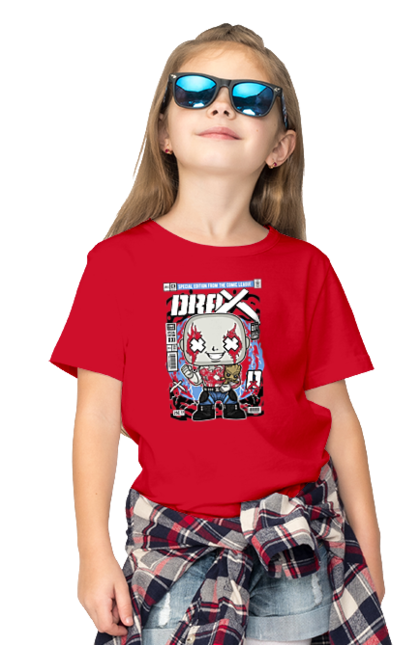Футболка дитяча з принтом "Drax With Groot". Groot, галактика, дивуватися, дракс, дракс з гротом, комікси, опікуни, охоронці галактики, охоронці галактики. Funkotee