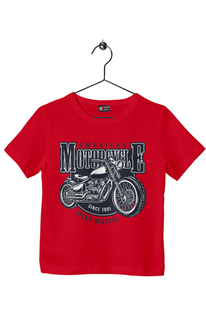 Футболка дитяча з принтом "Крутий vintage мотоцикл". Америка, вінтаж, вінтажний, гарний, мотоцикл, мотоцикли, ретро, стильно, стильовий, чоловічий. 2070702