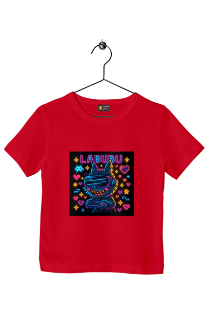 Футболка дитяча з принтом "Лабубу". Vrочки, геймеркультура, геймпад, іконкиаркади, кіберарт, лабубу, неонгеймінг, піксельарт, ретроаркада, світиться. 2070702