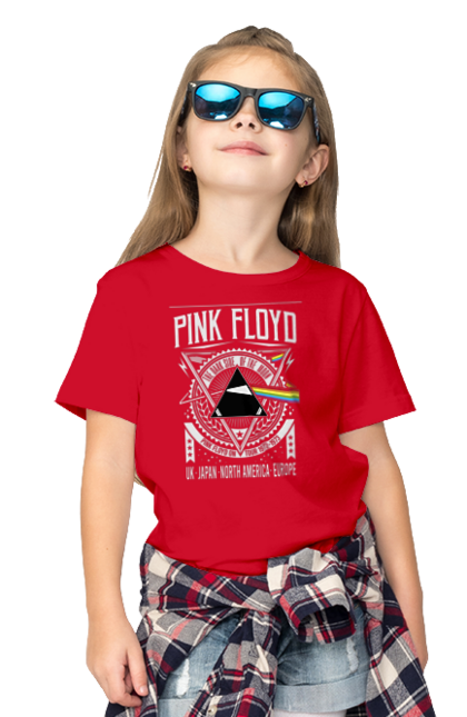 Футболка дитяча з принтом "Pink Floyd". Pink floyd, альбом, музика, пінк флойд, рок, рок група, темний бік місяця. KRUTO.  Магазин популярних футболок