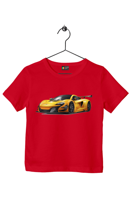 Футболка дитяча з принтом "Спорткар". Автомобіль, жовтий автомобіль, жовтий спорткар, спорт, спорткар. 2070702