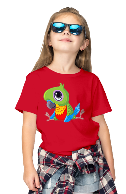 Children's t-shirt with prints Lovebird. Nicely, parrot. 2070702