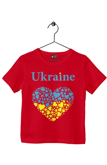 Футболка дитяча з принтом "Ukraine Heart". Прапор, серце, україна. 2070702