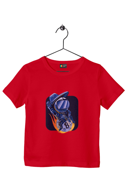 Футболка дитяча з принтом "Космо біткоїн". Биткоин, бінарний, біткоїн, біткойн, валюта, гроші, крипто, програміст, хакер. 2070702