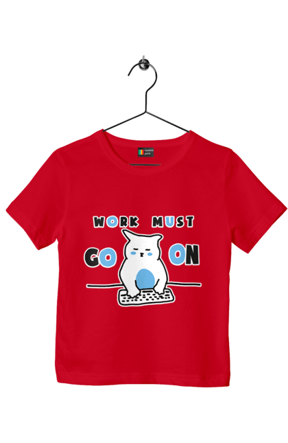 Футболка дитяча з принтом "Робота не вовк". Айті, кіт, коти, котики, робота. 2070702