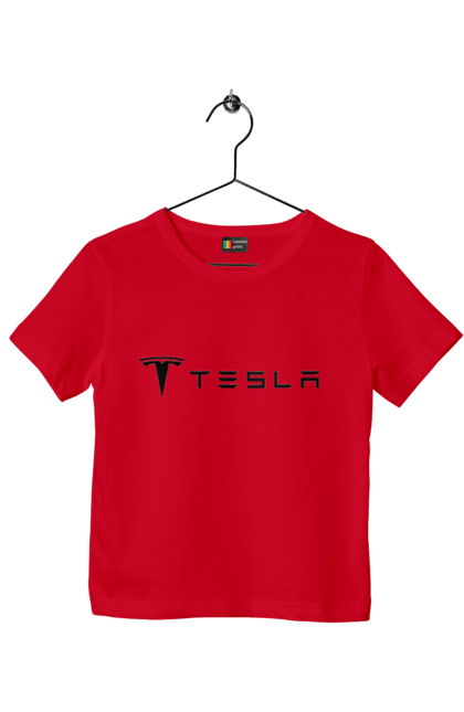 Children's t-shirt with prints Tesla. Tesla. 2070702